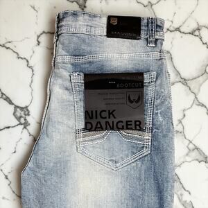Nick Danger Bootcut Jeans Mens 36x30 Light Wash Stretch Denim NWT Casual